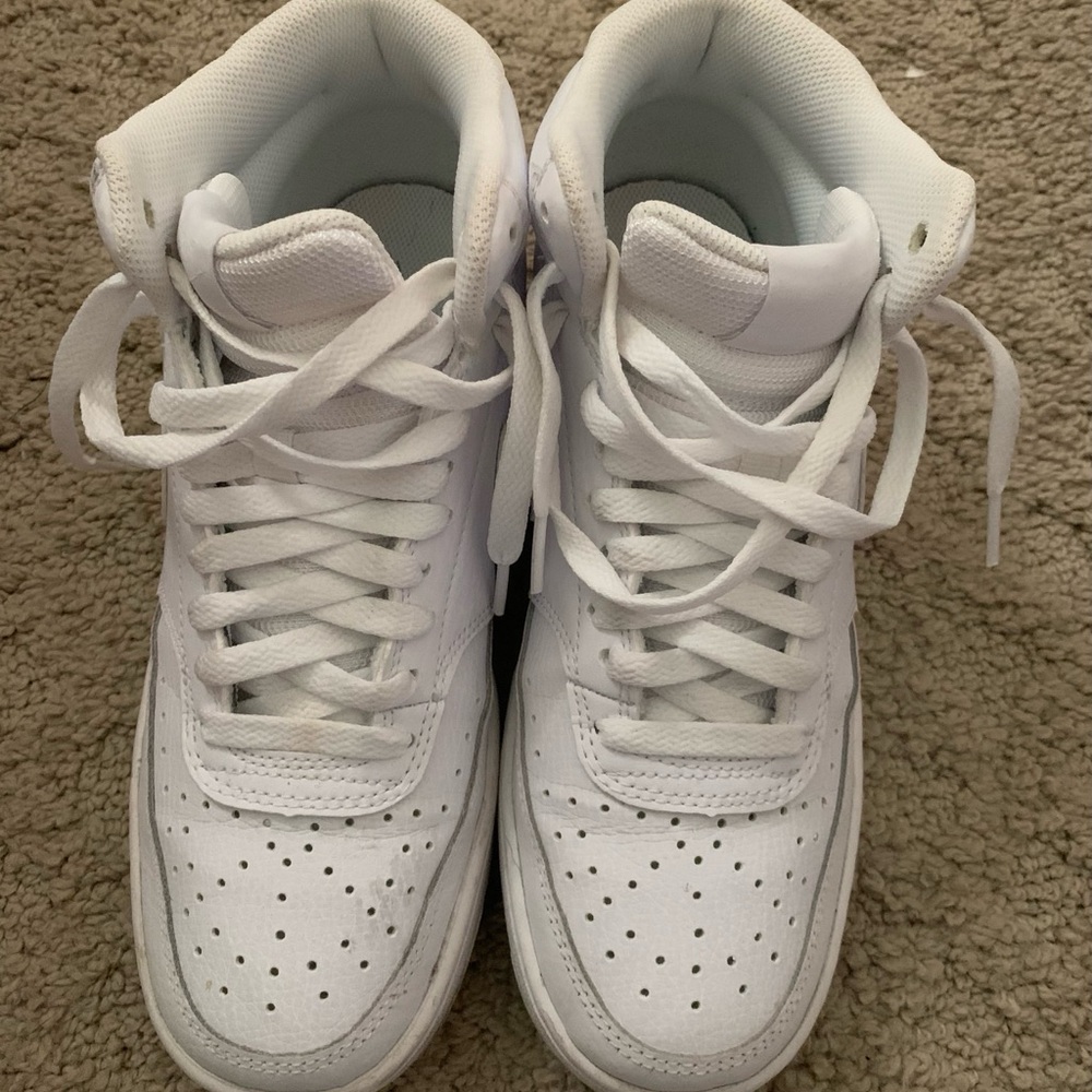 Nike All-White High-Top Sneakers